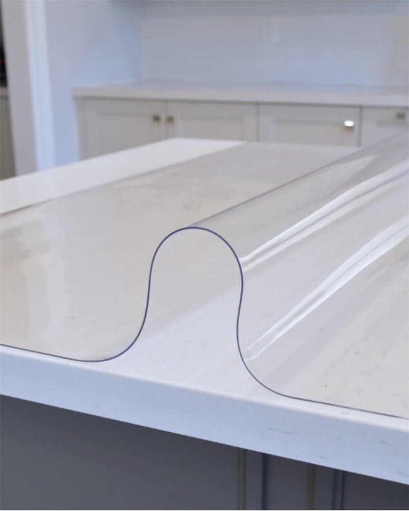 Byson PVC Table Cover 12 x 40 inches 2 mm Thickness Waterproof Protector Vinyl Clear Plastic Dining Coffee Table Kitchen Countertop