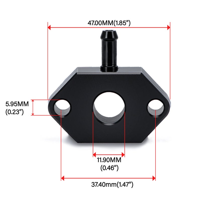 1 Piece Aluminum Boost Sensor Adaptor Kit Black For Audi Vw Skoda 1.2 1.4 1.6 1.9 2.0 Engines Compatible Car Part With Installation Screws And O Ring - Image 2