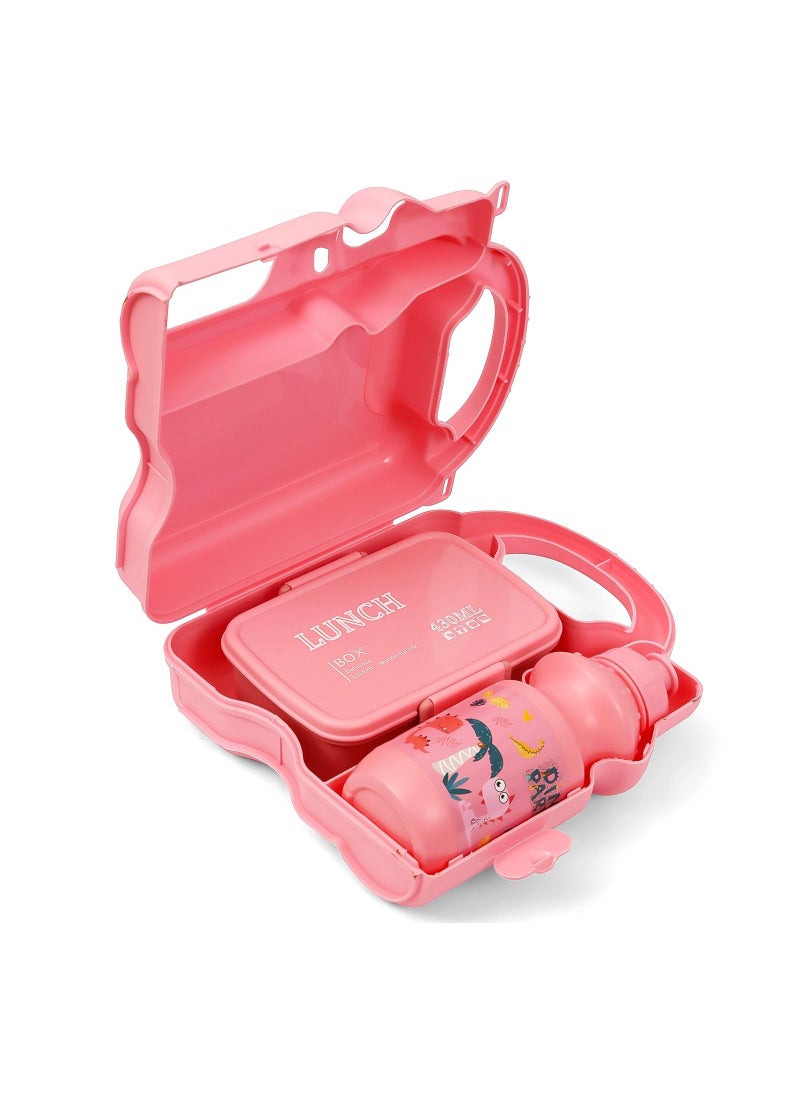 Eazy Kids Lunch Box With Bottle-Pink  - Image 3