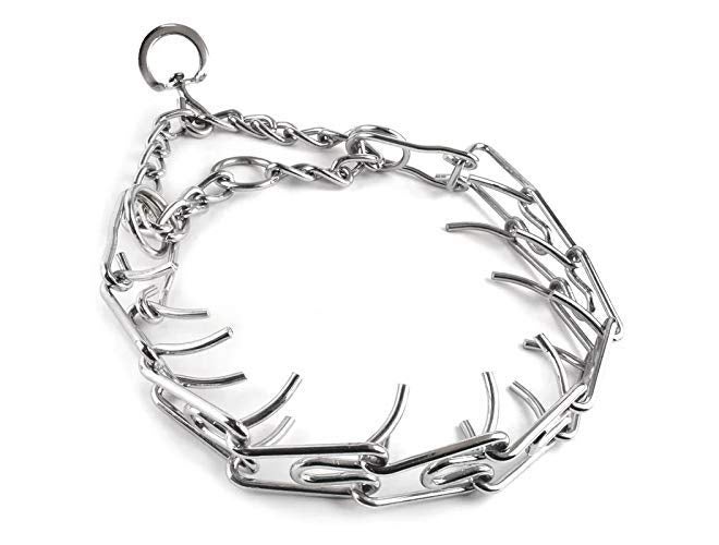 Pups&Pets Pet 20 Inch Prong Collar Pet Pinch Training Collar - No Pull Stainless Steel Chrome Plated Chain Collar for Dogs,Medium - Image 2