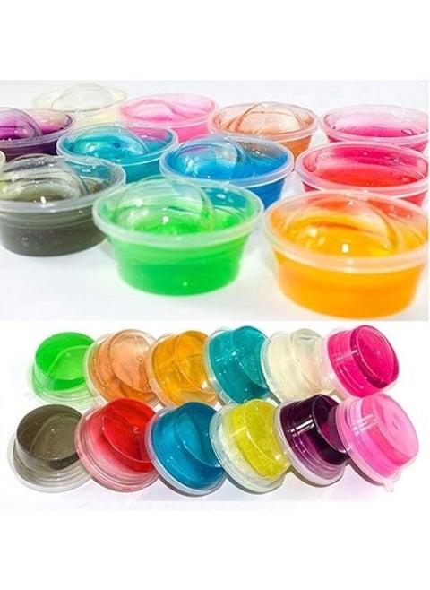 12-Piece Crystal Soft Clay And Slime Jelly Putty Set For Kids, Multicolour