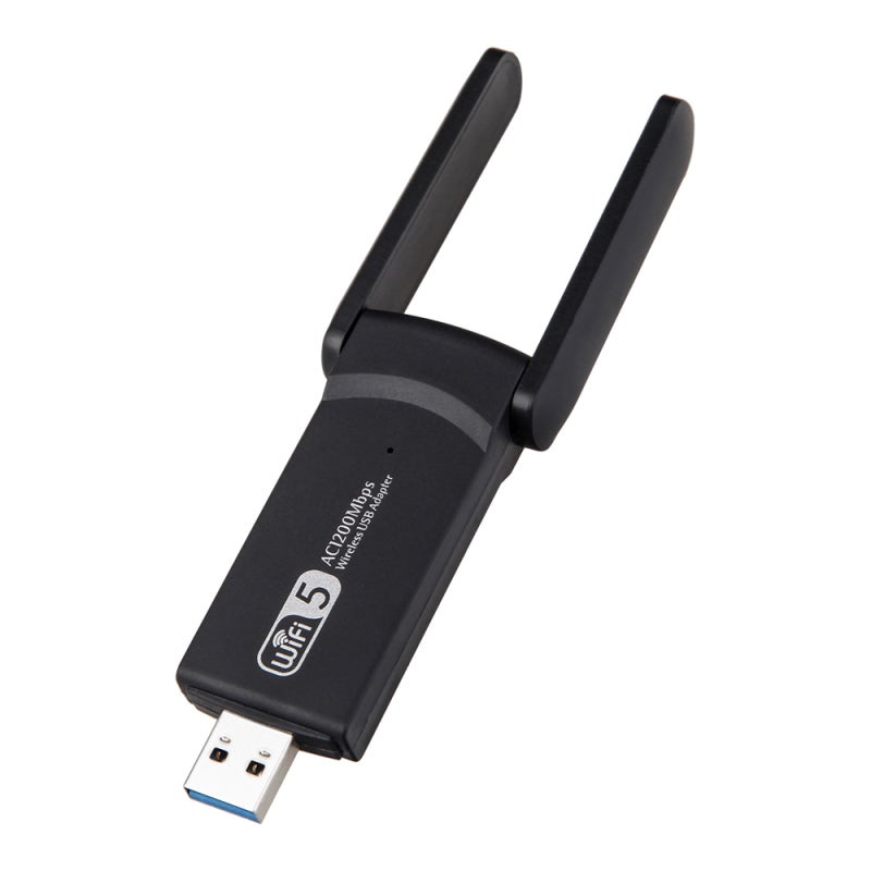 محول واي فاي USB لاسلكي: بطاقة شبكة واي فاي سوداء بنطاق مزدوج 2.4 جيجا هرتز و 5 جيجا هرتز وسرعة 1200 ميجابت في الثانية - بطاقة شبكة واي فاي بتعديل معدل تلقائي لحواسي المكتب والأجهزة اللاسلكية للوصول إلى الإنترنت - Image 5