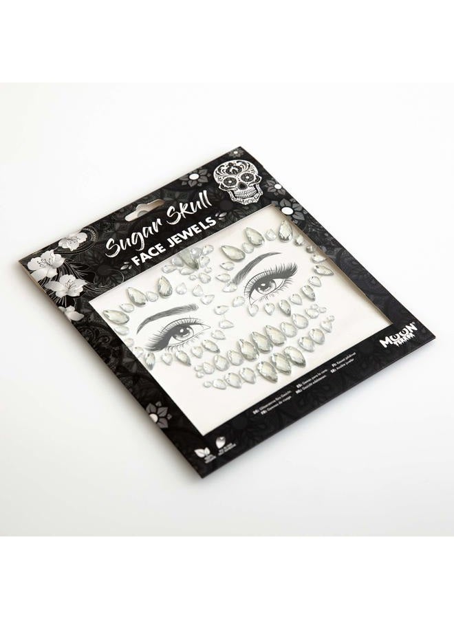 Moon Terror Face Jewels by Moon Terror - Festival Face Body Gems, SFX Make up, Crystal Make up Eye Glitter Stickers, Temporary Tattoo Jewels, Special Effects Make up (Sugar Skull)  - Image 2