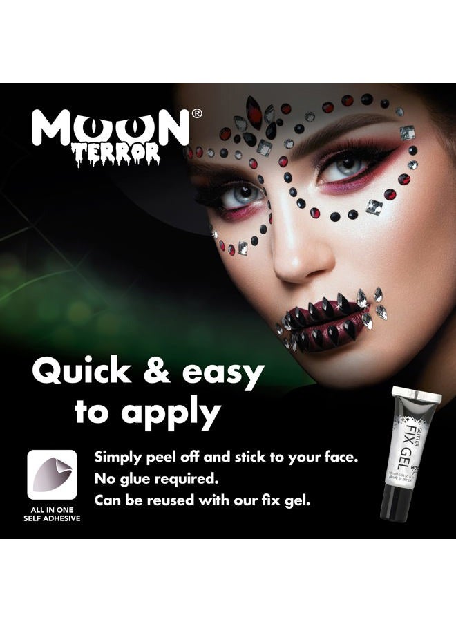 Moon Terror Face Jewels by Moon Terror - Festival Face Body Gems, SFX Make up, Crystal Make up Eye Glitter Stickers, Temporary Tattoo Jewels, Special Effects Make up (Sugar Skull)  - Image 3