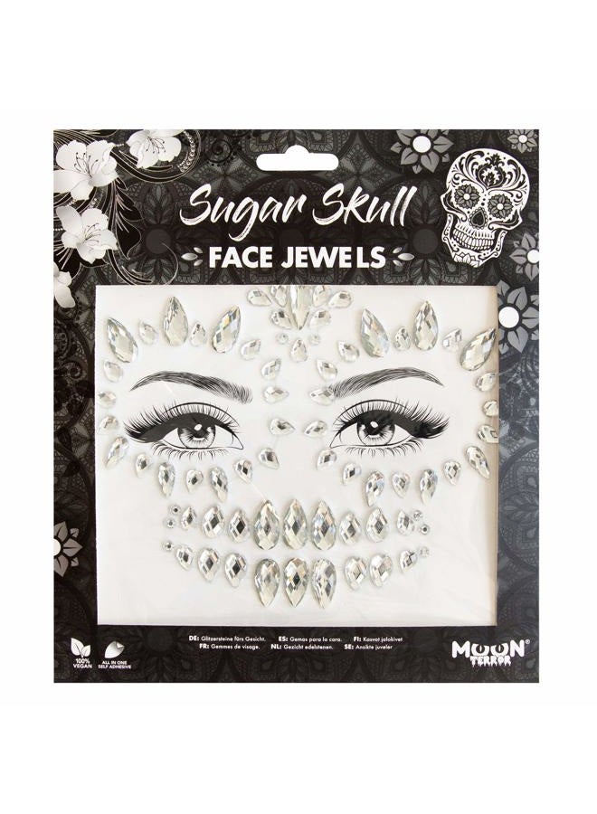 Moon Terror Face Jewels by Moon Terror - Festival Face Body Gems, SFX Make up, Crystal Make up Eye Glitter Stickers, Temporary Tattoo Jewels, Special Effects Make up (Sugar Skull)  - Image 1