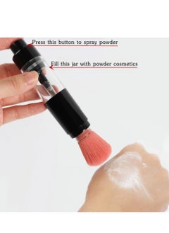 Excefore Spray Applicator Brush, Foudation Blush Brush Cosmetic Tool, Makeup Brush with Refillable Loose Powder Bottle Jars, Suitable for Blush, Highlight, Contour (Pink Blush Brush)  - Image 2