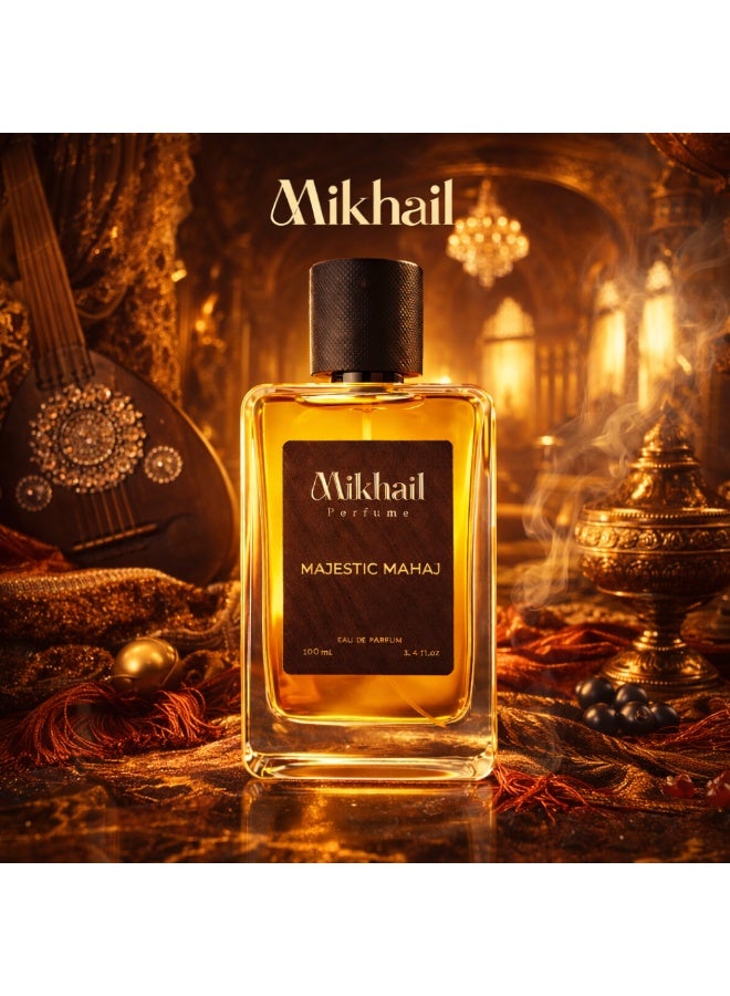 MIKHAIL Majestic Mahajby Mikhail | EDP | 100ML – Luxury Unisex Fragrance with Amber, Rose & Vanilla | Long Lasting - Image 3