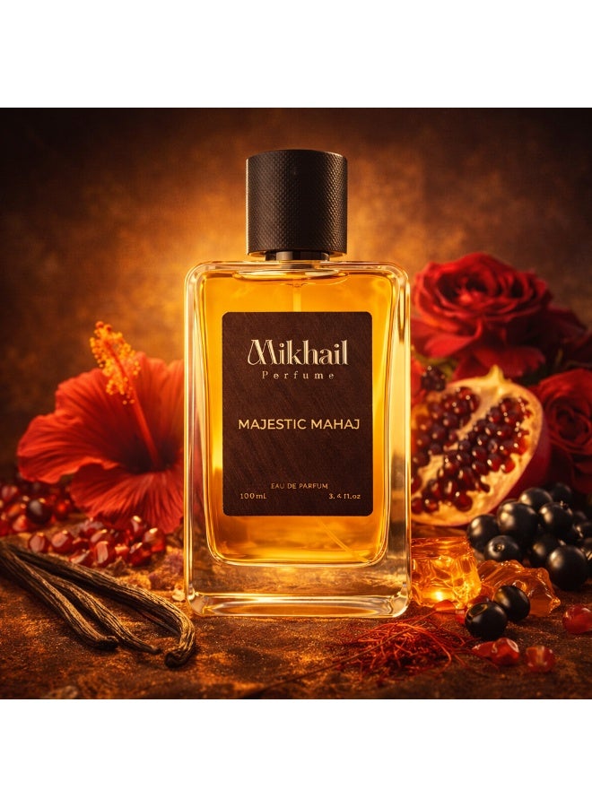 MIKHAIL Majestic Mahajby Mikhail | EDP | 100ML – Luxury Unisex Fragrance with Amber, Rose & Vanilla | Long Lasting - Image 5