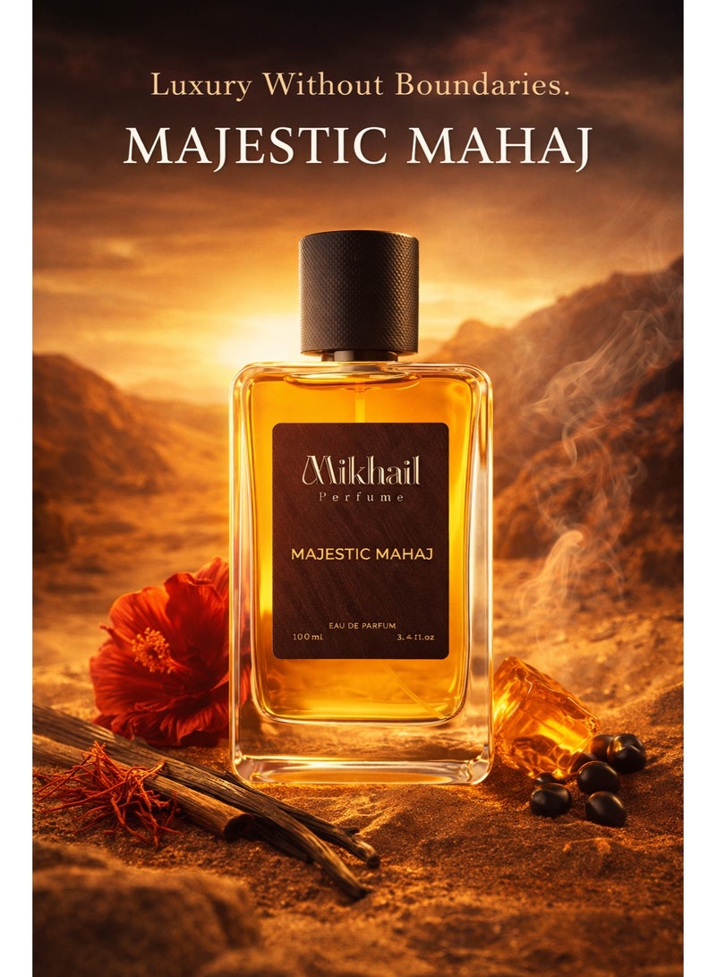 MIKHAIL Majestic Mahajby Mikhail | EDP | 100ML – Luxury Unisex Fragrance with Amber, Rose & Vanilla | Long Lasting - Image 4