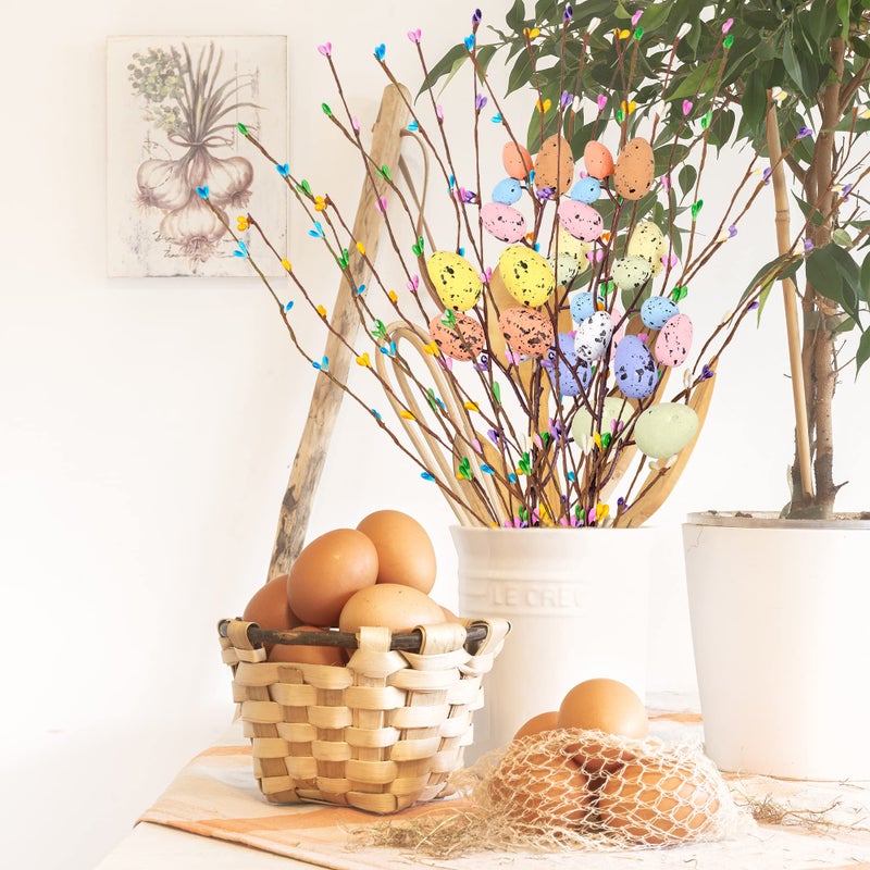 Shitailu Artificial Easter Spray Vine with Pastel Easter Eggs and Berries- Decorative Spring Floral Stems-Easter Egg Twig Branches for Floral Arrangement-Centerpiece Wreath Decoration (26 Pcs) - Image 5