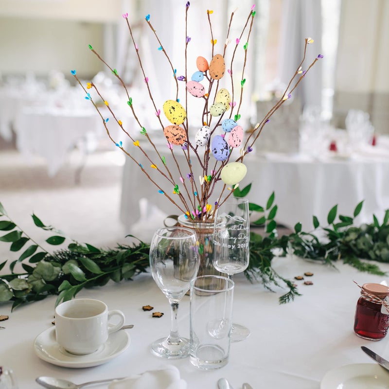 Shitailu Artificial Easter Spray Vine with Pastel Easter Eggs and Berries- Decorative Spring Floral Stems-Easter Egg Twig Branches for Floral Arrangement-Centerpiece Wreath Decoration (26 Pcs) - Image 4
