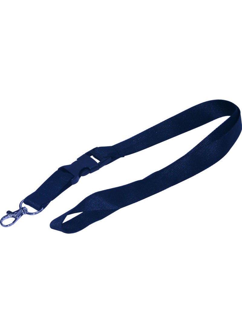 FIS - 10-Piece FIS Lanyard Black with Metal Hook & Plastic Buckle, 2X90cm - FSNAPBK/10 - Image 1
