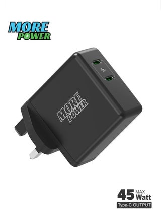 مور بور 45W شاحن سريع مع منفذين USB-C