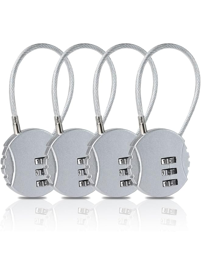 PROMASS Combination Lock, 3 Digit Combination Code Padlock Outdoor Waterproof Padlock for School Gym Locker, Sports Locker, Fence, Gate, Case, Employee Hasp Locker, 4 Pack - Image 1