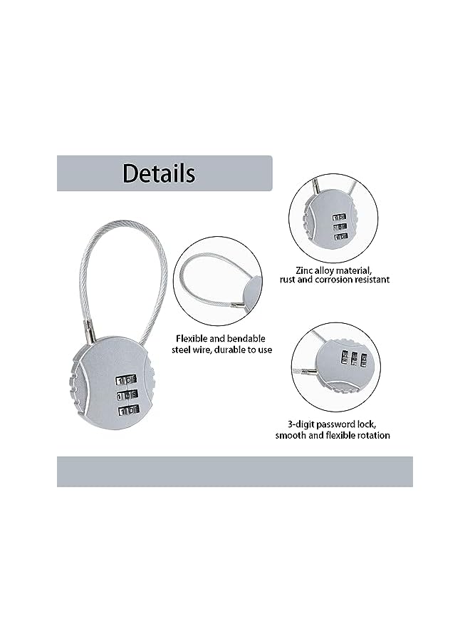 PROMASS Combination Lock, 3 Digit Combination Code Padlock Outdoor Waterproof Padlock for School Gym Locker, Sports Locker, Fence, Gate, Case, Employee Hasp Locker, 4 Pack - Image 2