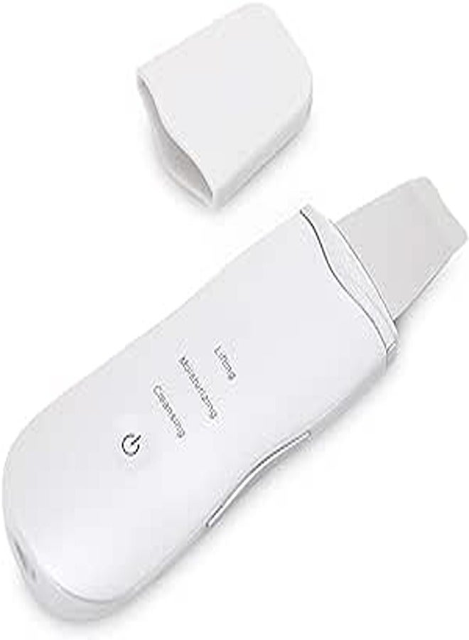 Portable Blackhead Removal Ultrasonic Facial Cleaner Rechargeable Face Skin Scrubber Cleaning Skin Peeling Extractor White