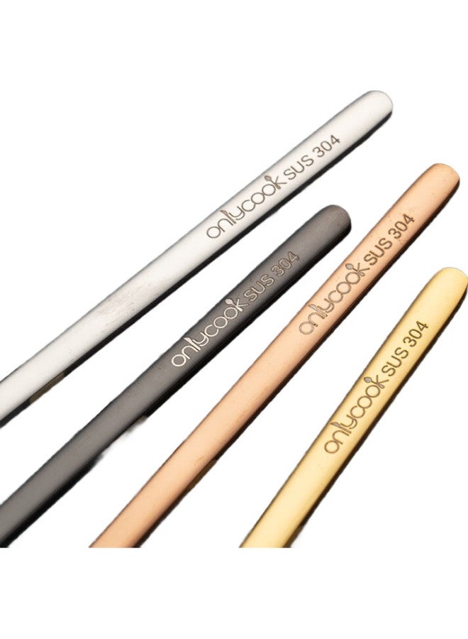 Onlycook 304 Stainless Steel Long-Handled Mixing Spoon, Small Soup Spoon, Seasoning Spoon, Coffee Spoon, Extended Creative Ice Spoon, Dessert Honey Spoon - Image 2