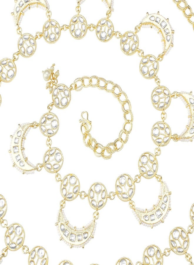 Peora Ethnic Kundan Studded White Kamarband Belly Chain For Women Fancy Jewellery Gift - Image 5