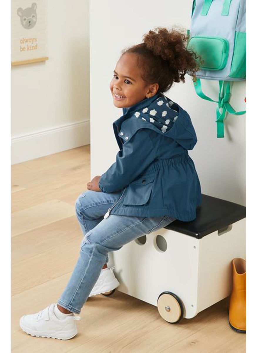 Tchibo - Kids Girl Solid Two Front Detachable Hooded Parka, Navy Blue - Image 1