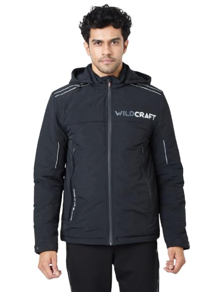 Wildcraft Men Nylon Quilted Jacket (Black, XXL), Standard Length - Image 1