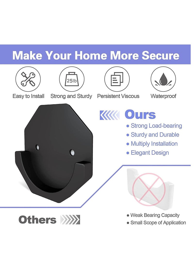 Y&D Shower Curtain Rod Holder 2PCS, Adhesive Wall Mount for Bathroom, No Drilling Stick On Black, Easy to Install and Persistent Viscous Not Included  - Image 4
