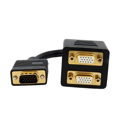 Startech.com StarTechcom 1 ft VGA to VGA Splitter Cable MF Dual Monitor Video Cable Splitter VGASPL1VV Black - Image 3