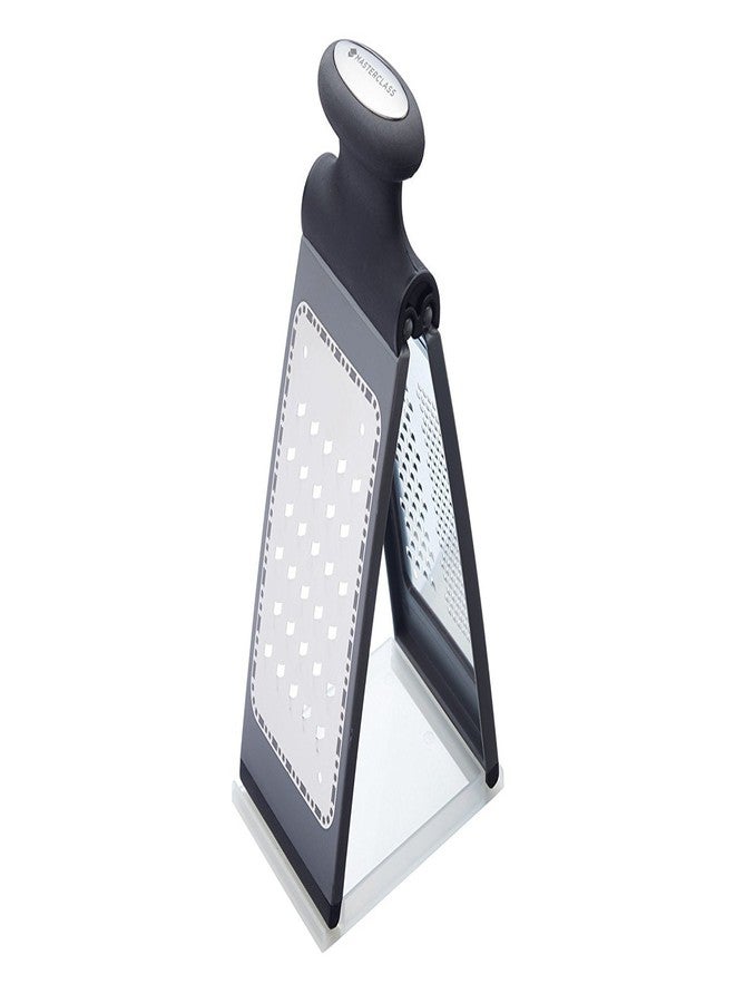 ماستر كلاس مبشرة جبن قابلة للطي بثلاثة اتجاهات من الفولاذ المقاوم للصدأ من KitchenCraft MasterClass Smart Space - أسود - Image 1