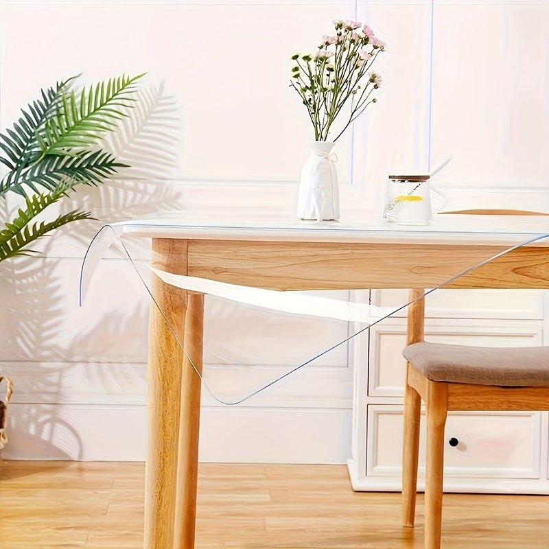 1pc Rectangular Transparent PVC Tablecloth 43.31x160 Inch Smooth Bright Surface 1.5mm Easy to Clean Suitable for Restaurants Banquets Daily Home Use Indoor Outdoor Kitchen Decor - Image 4