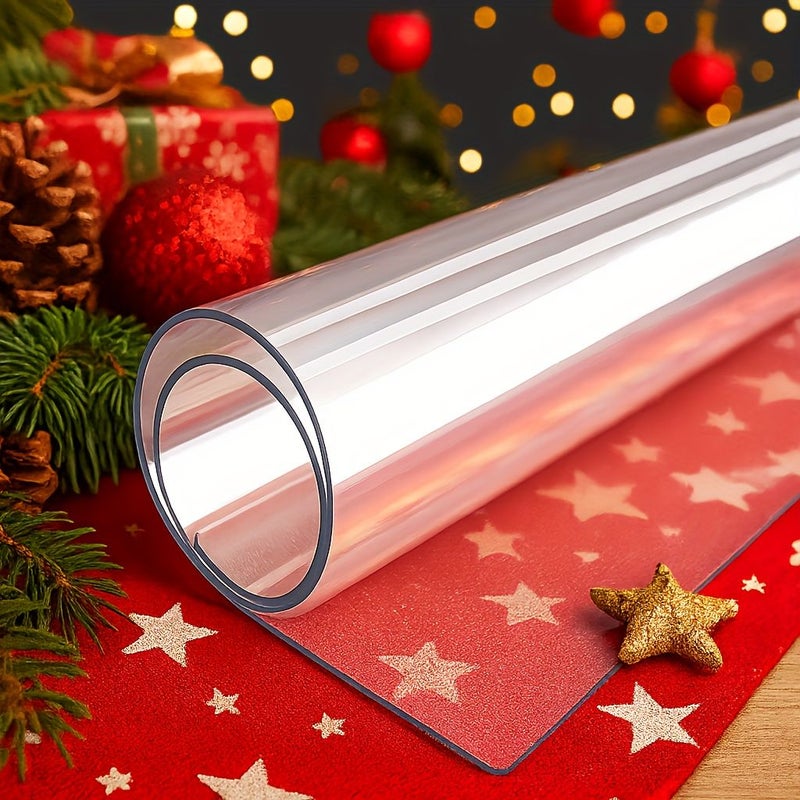1pc Rectangular Transparent PVC Tablecloth 43.31x160 Inch Smooth Bright Surface 1.5mm Easy to Clean Suitable for Restaurants Banquets Daily Home Use Indoor Outdoor Kitchen Decor - Image 1