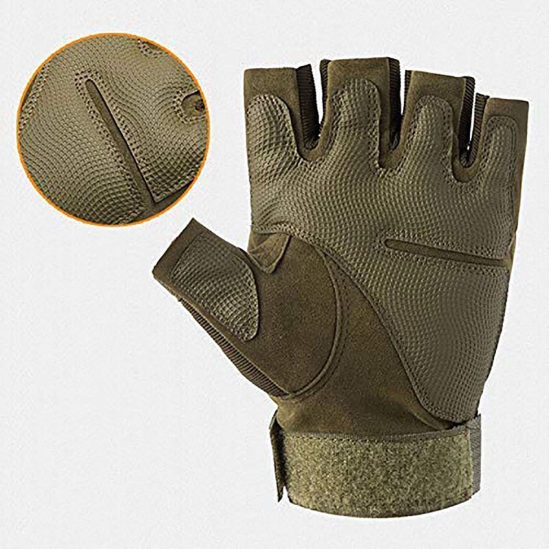 Virtual World Riding Gloves For Men Bike Riders | Tactical Gloves With Rubber Knuckle Protection | Non-Slip Half Finger Motorcycle Gloves With Firm Padding (XL, Green),Cycling,Motorcycle Racing - Image 5