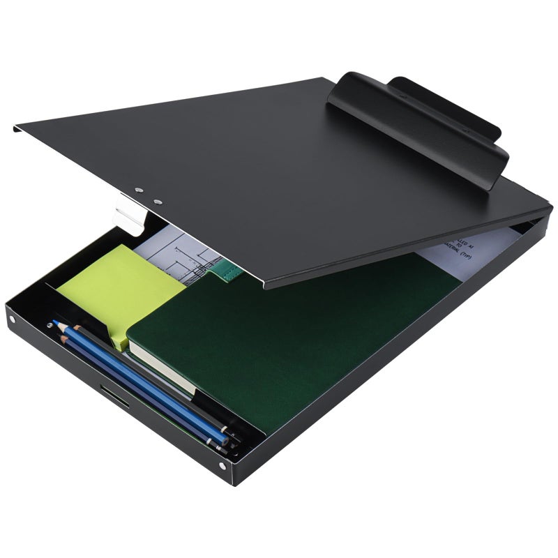 ZCZN Recycled Aluminum Storage Clipboard, Clipboard Box, Form Holder, Suitable for School, Office, Jobsite or Medical Staff, 9.25 x 13.78 Inches, Black - Image 1
