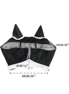 Generic Flexible Mesh Equine Face CoverHook and loop White + Black S Hook and loop White + Black S 