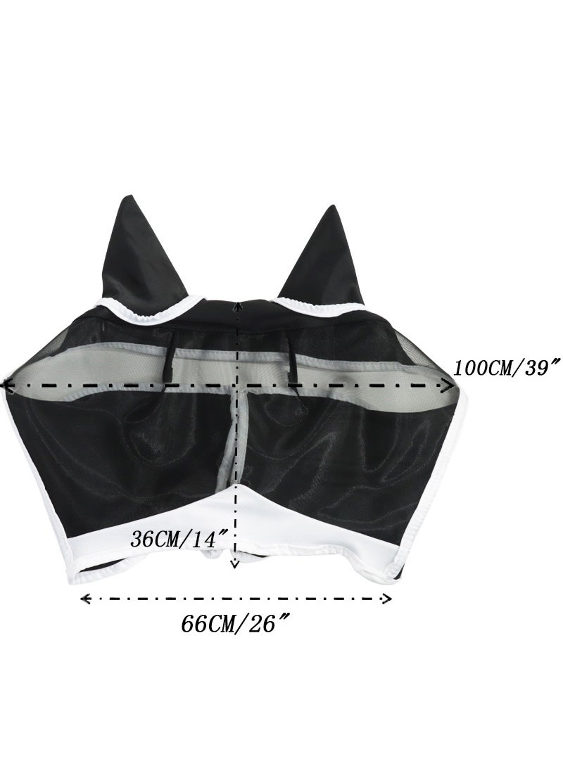 Generic - Flexible Mesh Equine Face CoverHook and loop White + Black S Hook and loop White + Black S - Image 1