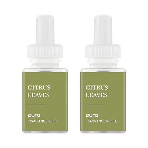 Pura Malodor Refill - Smart Home Air Diffuser - Up to 120-Hours of Premium Fragrance per Refill - Clean Diffuser Fragrance - Air Deodorizer & Odor Eliminator - 2 Pack, Citrus Leaves - Image 1