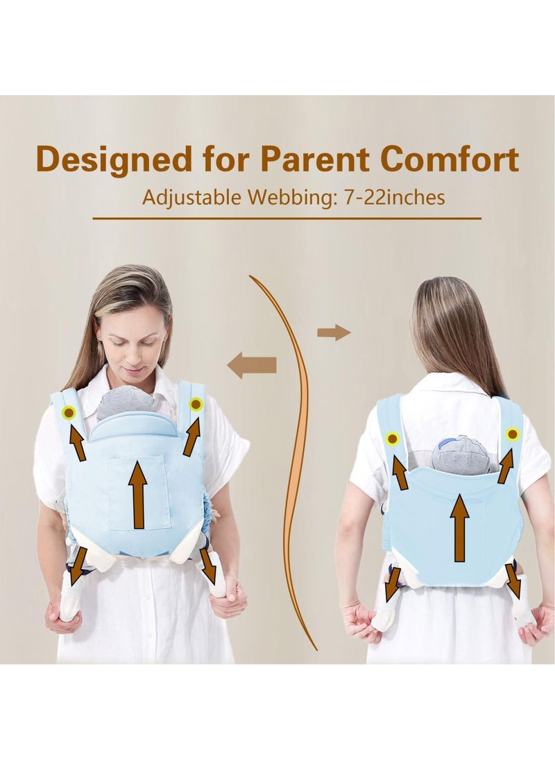 KASTWAVE Baby Sling Carrier, Adjustable Breathable Carrier, Ergonomic Toddler Carrier, Infant Hip Seat Carrier, Suitable for Breastfeeding & On-The-Go (Blue) - Image 5
