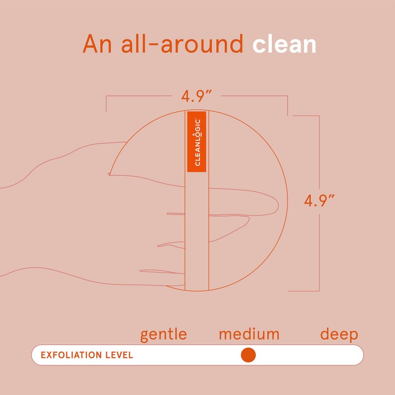 كلين لوجيك مقشر الجسم Cleanlogic Bath and Body Exfoliating Body Scrubbing أداة تقشير دائرية ثنائية الملمس لبشرة ناعمة ونظيفة، روتين العناية بالبشرة اليومي، عبوة قيمة من 3 قطع - Image 3