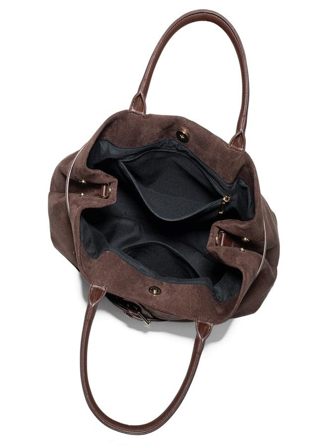 Caistre Women's Slouchy Suede Tote Handbag 2025 Winter Fall Adjustable Strap Shoulder Crossbody Bags Trendy Y2k Hobo Bag, Brown, One size - Image 5