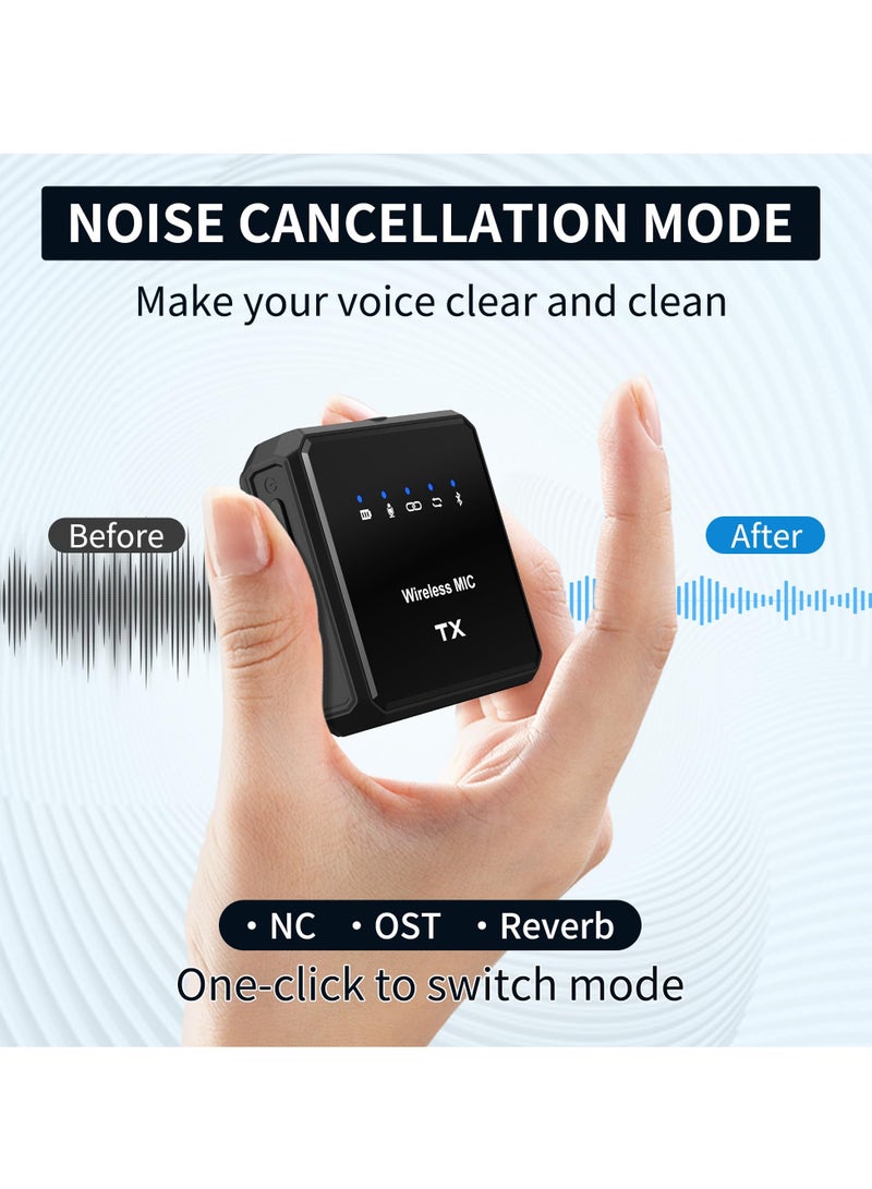 SYOSI Wireless Lavalier Microphone with Noise Cancellation, 656 ft Range, 24-Hour Battery, Dual Channel, Compact Lapel Microphone Wireless for DSLR Cameras, iPhone, Android, Streaming, Recording, Vlog - Image 2