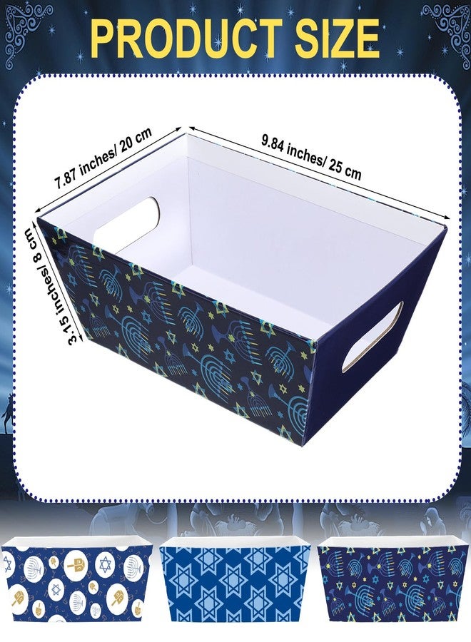 Marspark 18 Pcs 6 Set Hanukkah Bags for Gifts 8x10'' Chanukah Gift Menorahs Star Basket Boxes Empty to Fill with Gifts Blue Pull Bows Cellophane Wrapping Supplies for Hanukkah Party Favor Decorating - Image 2