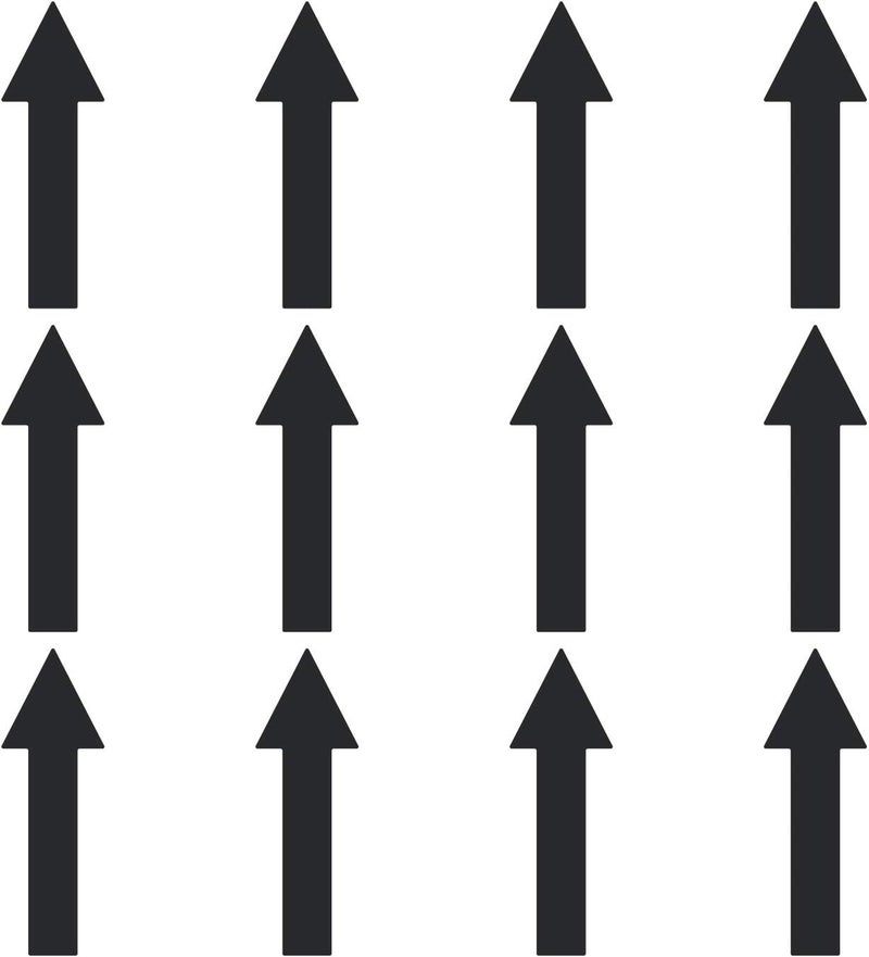 LiteMark Removable Black Arrow Decal Stickers - 10 inch Narrow Matte Finish for Floors, Walls & Smooth Surfaces - Pack of 12 - Image 1