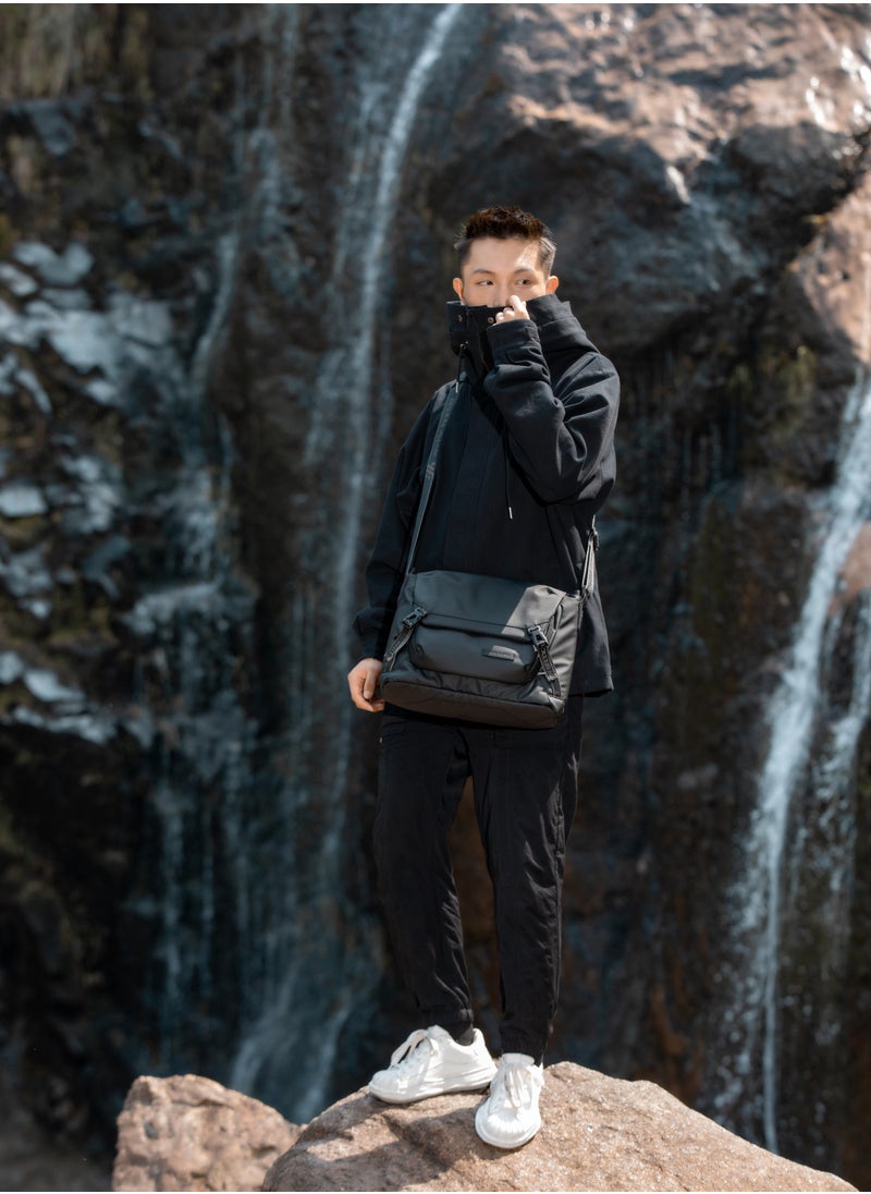 ARCTIC HUNTER Premium Shoulder Laptop Bag Water Resistant Polyester Unisex Shoulder Sling bag for Travel Business School College K00528 Black  - Image 2