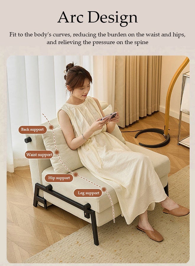 Spides Multi-Function Folding Lounge Couch Convertible Sofa Bed 2-in-1 Convertable Single Sofa Couch Bed Chair Comfy Breathable Sleeper Chair Pullout Sofa Bed Sleeper Chair Ergonomic Design Single Person Chaise Portable Fold Out Chair Bed for Living Room, Bedroom, Apartment， Small Space - Image 3