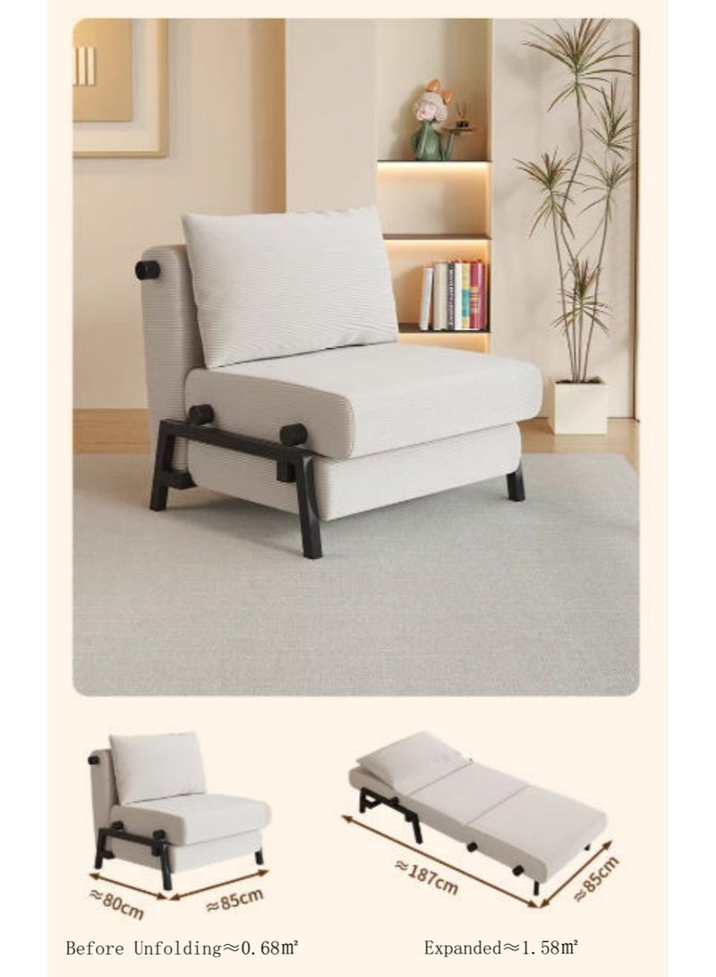 Spides Multi-Function Folding Lounge Couch Convertible Sofa Bed 2-in-1 Convertable Single Sofa Couch Bed Chair Comfy Breathable Sleeper Chair Pullout Sofa Bed Sleeper Chair Ergonomic Design Single Person Chaise Portable Fold Out Chair Bed for Living Room, Bedroom, Apartment， Small Space - Image 4