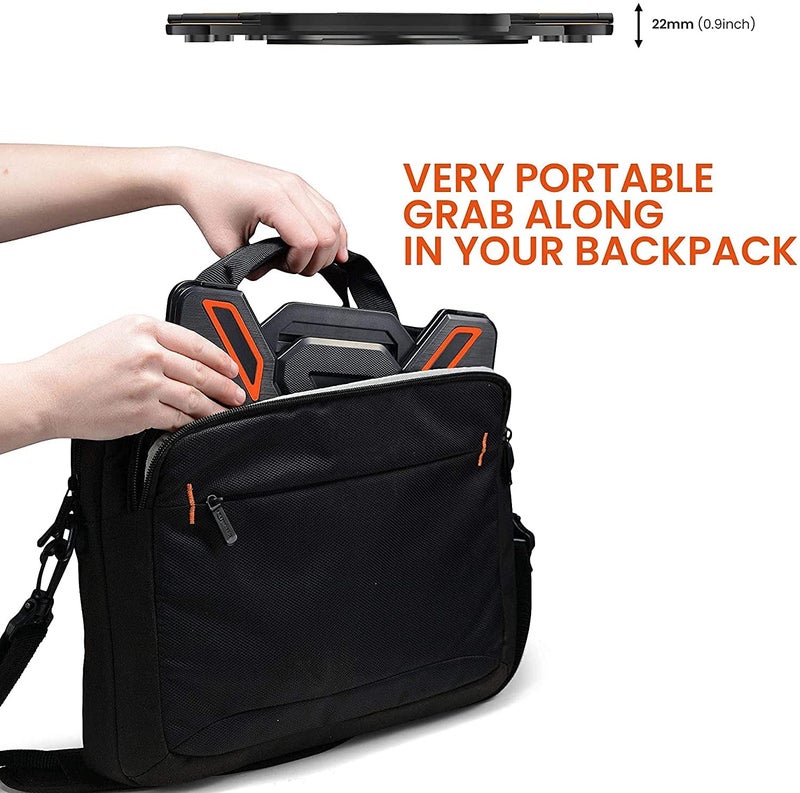 Striff حامل طاولة لابتوب قابل للتعديل، حامل كمبيوتر محمول بزاوية متعددة، محمول وقابل للطي لحامل دفاتر الملاحظات متوافق مع أجهزة اللابتوب من 9 إلى 15.6 بوصة (أسود) - Image 3