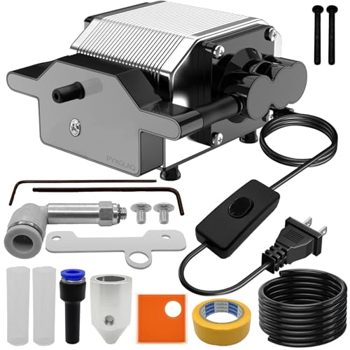 PYXGLAQ Air Assist for La-ser Cutter and Engraver, Air Assist Pump for La-ser Cutter, Stable 30L/min Airflow, for D1,D1 Pro La-ser Engraver and Other Cutter, Remove Smoke, Dust, Protect La-ser Lens. - Image 1