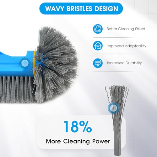 TidyMister 12.5'' Round End Pool Brush Head - Cleaning Wall & Tiles & Steps, Sturdy Nylon Bristles, Scrub Brush for Inground/Above Ground Pool, Spa, Hot Tub, No Pole - Image 3