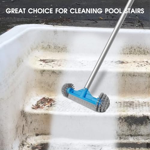 TidyMister 12.5'' Round End Pool Brush Head - Cleaning Wall & Tiles & Steps, Sturdy Nylon Bristles, Scrub Brush for Inground/Above Ground Pool, Spa, Hot Tub, No Pole - Image 5