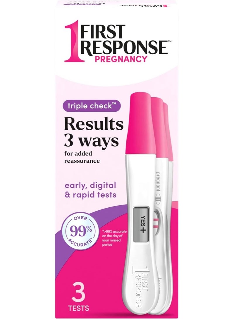 FIRST RESPONSE First Triple Check Pregnancy Test 3 ct - Image 1