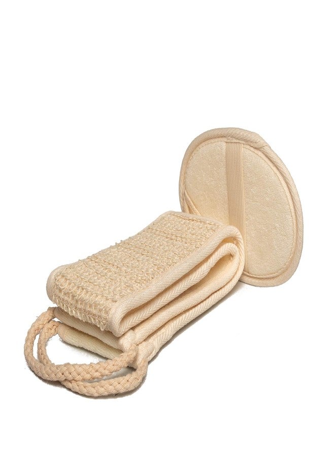 Nara Loofah (lufa) Sponge Set : one face Sponge, one Back and Body Scrubber and a Suction Clip. Sponges to exfoliate Your Body and face. - Image 2