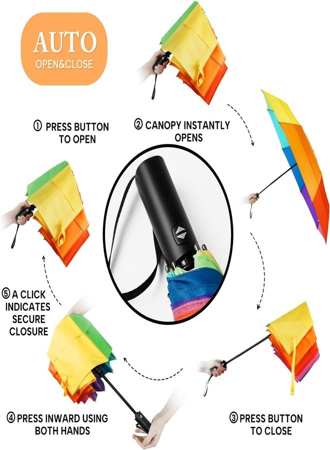 KRUPAVI 3 Fold Umbrella for Rain with Auto Open and Close for Women and Men, Portable Travel Automatic Folding Umbrella - UV Big Size Umbrella for Sun Protection Rain Windproof & Compact (1) - Image 2